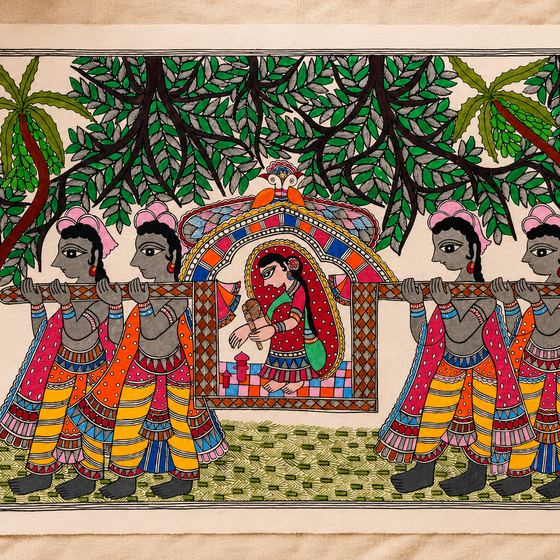 Madhubani painting — Doli Kahar
