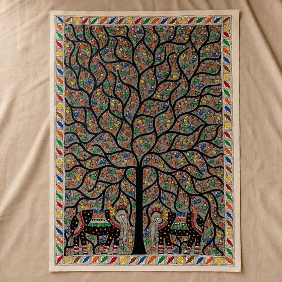 Madhubani painting — Jugnoo, the Fireflies