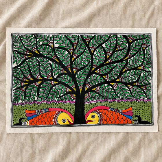 Madhubani painting — Love in Life