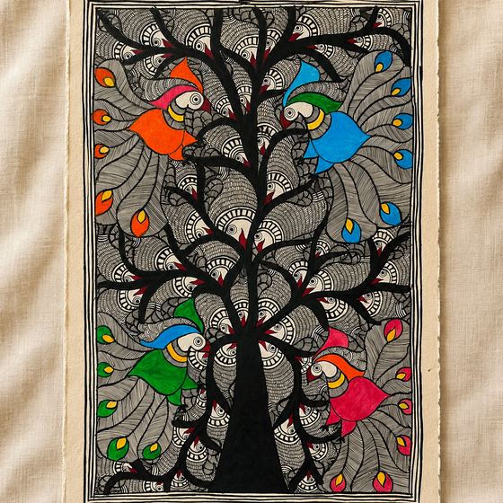 Madhubani painting — Tree of Life