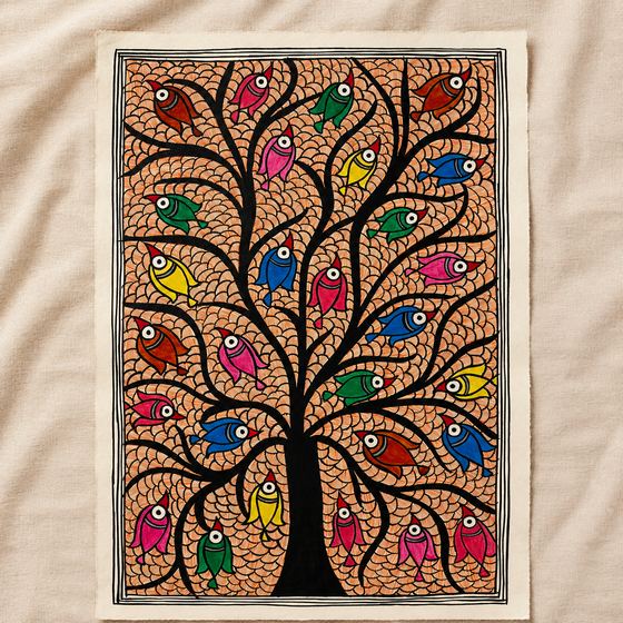 Madhubani painting — Tree of Life, larger version